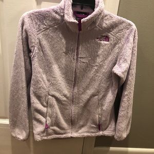 Girls light purple fuzzy northface